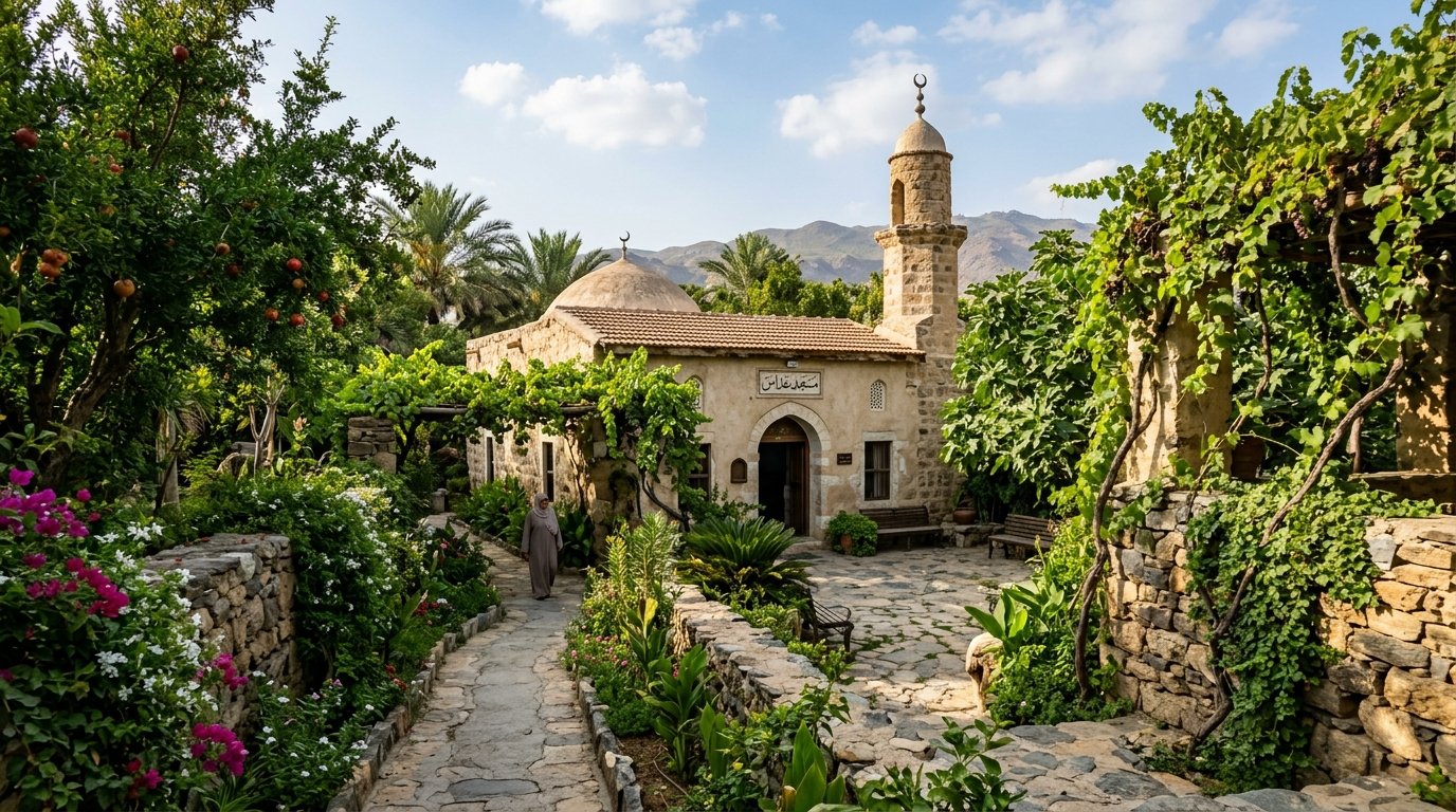 Masjid Addas Taif — site where Prophet Muhammad ﷺ rested during Year of Sorrow, visited by Umrah pilgrims on Makkah to Taif day trip